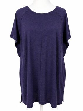 J. Jill NWT 2X Blackberry Tunic Tee Purple Short Sleeve Plus Size Relaxed Fit